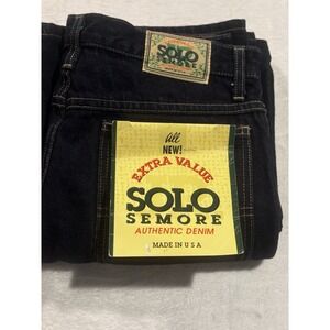 NEW Vintage Solo‎ Semore Jeans 90s Made In USA Women 17/18 Straight Dark Wash